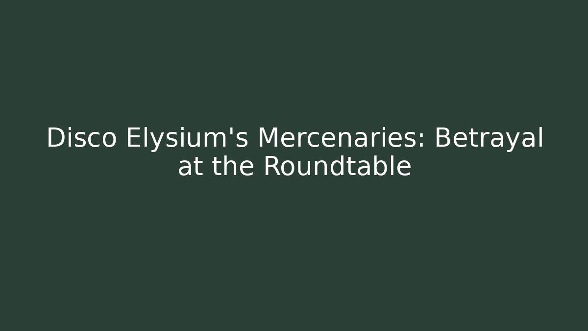 Disco Elysium's Mercenaries: Betrayal at the Roundtable