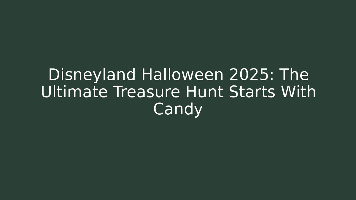 Disneyland Halloween 2025: The Ultimate Treasure Hunt Starts With Candy