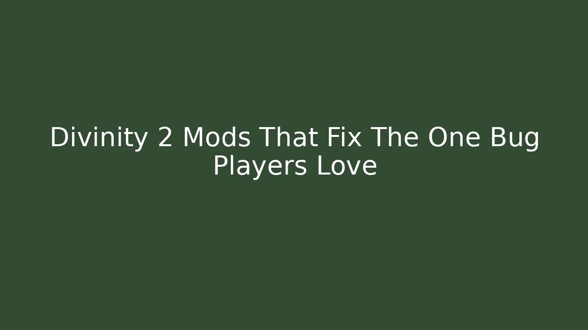 Divinity 2 Mods That Fix The One Bug Players Love - Create More Assets