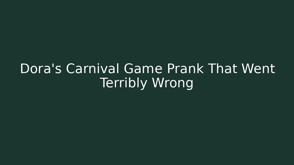 Dora's Carnival Game Prank That Went Terribly Wrong