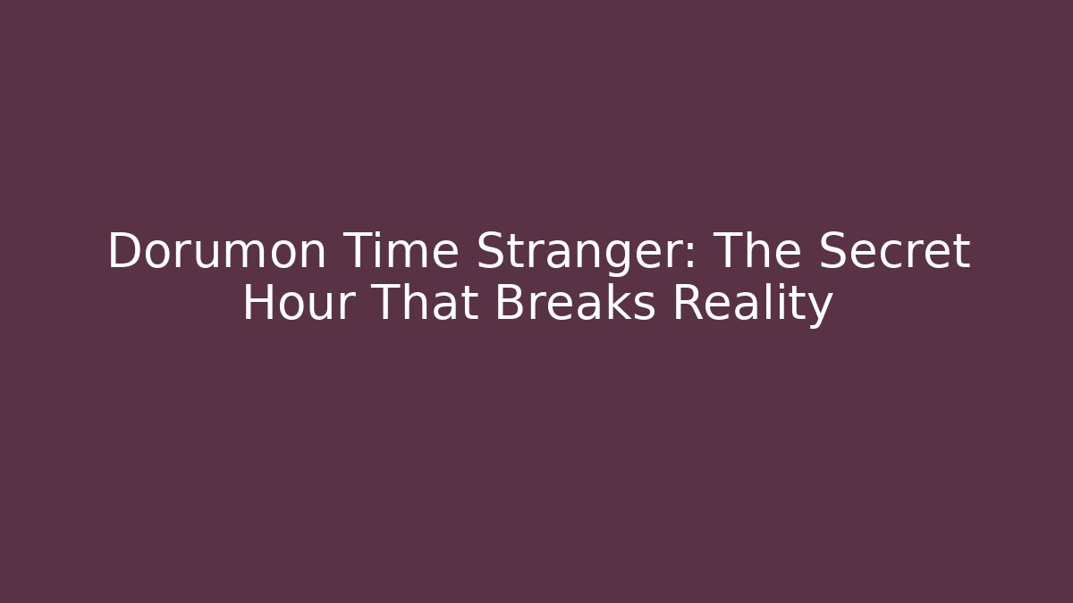 Dorumon Time Stranger: The Secret Hour That Breaks Reality