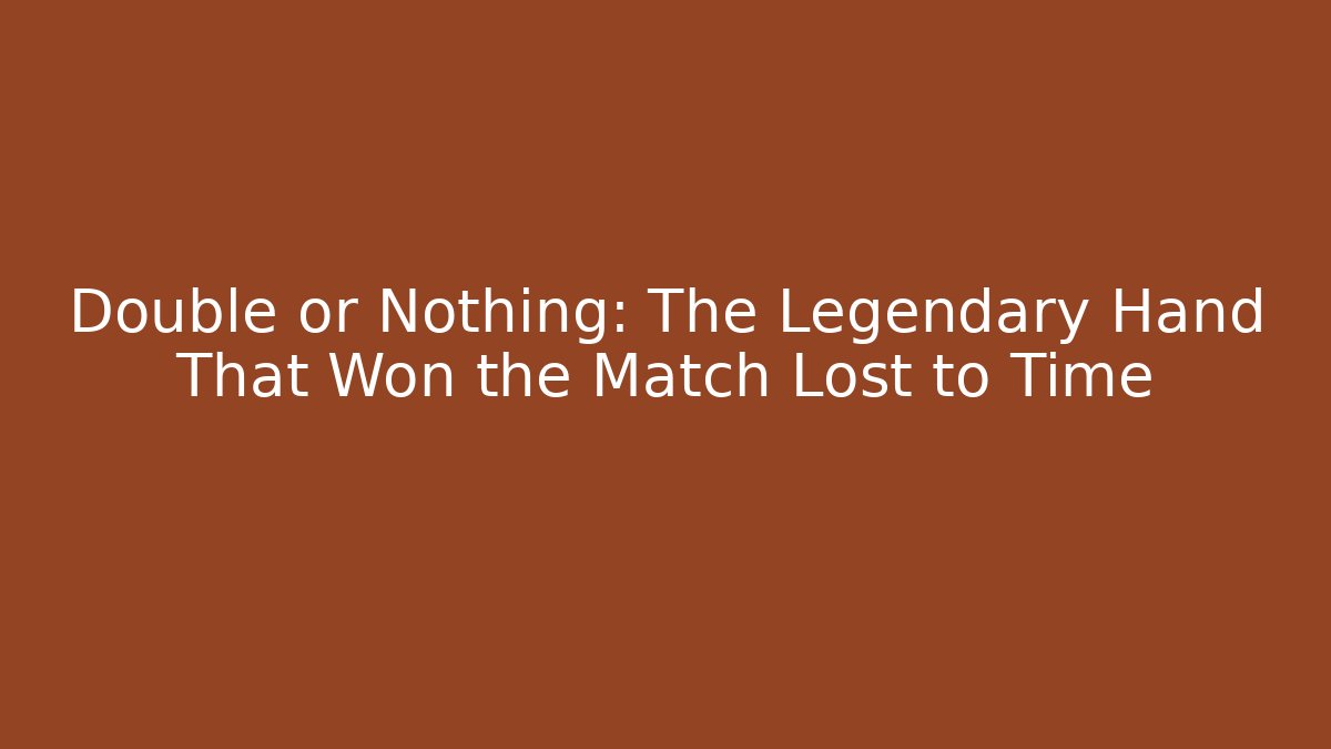 Double or Nothing: The Legendary Hand That Won the Match Lost to Time
