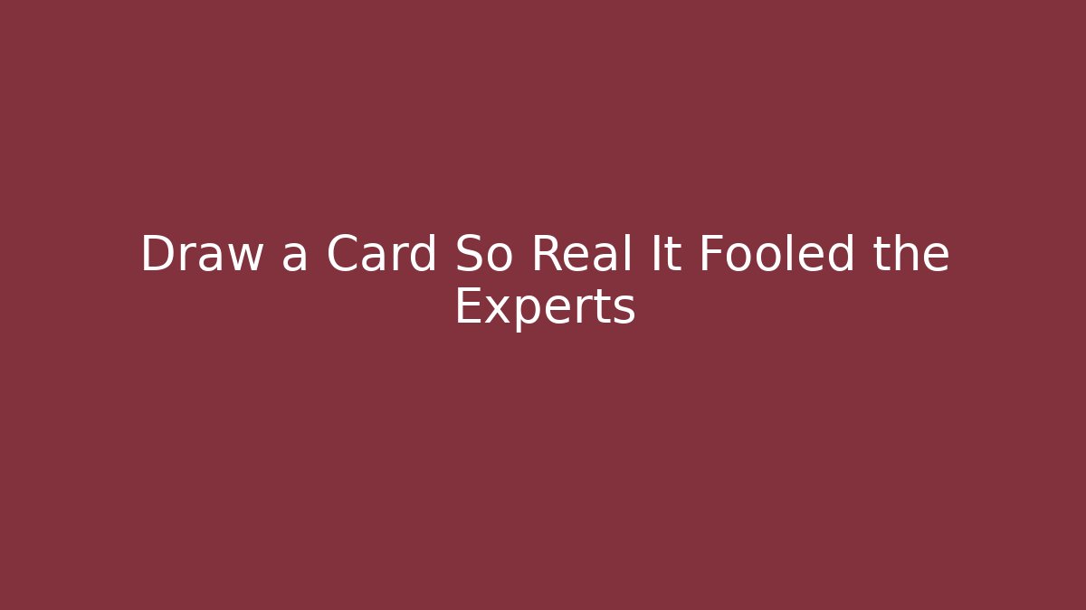 Draw a Card So Real It Fooled the Experts