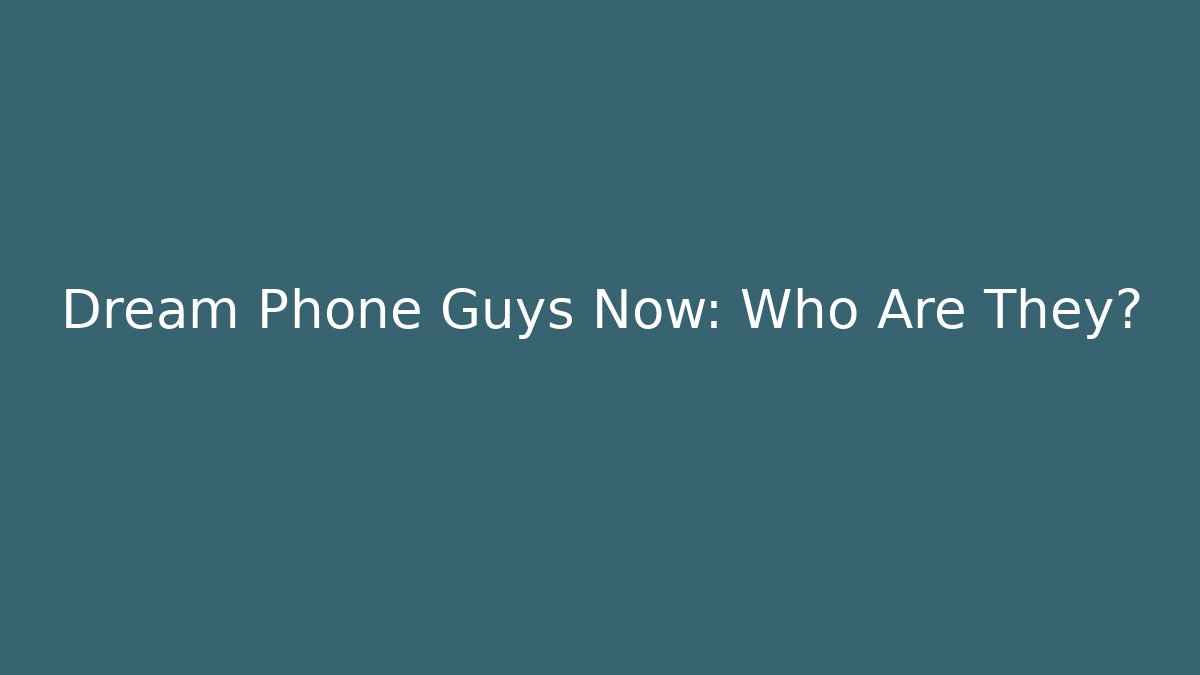 Dream Phone Guys Now: Who Are They?