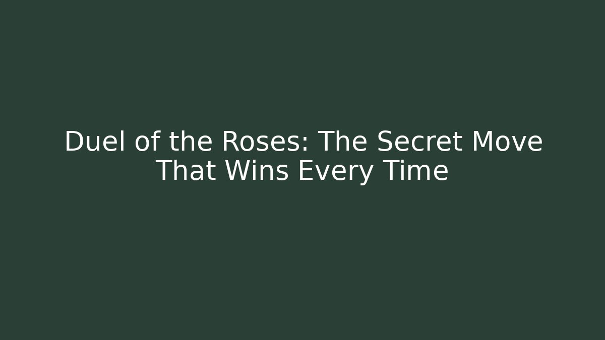 Duel of the Roses: The Secret Move That Wins Every Time