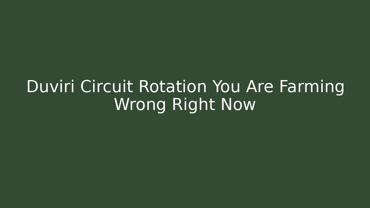 Duviri Circuit Rotation You Are Farming Wrong Right Now