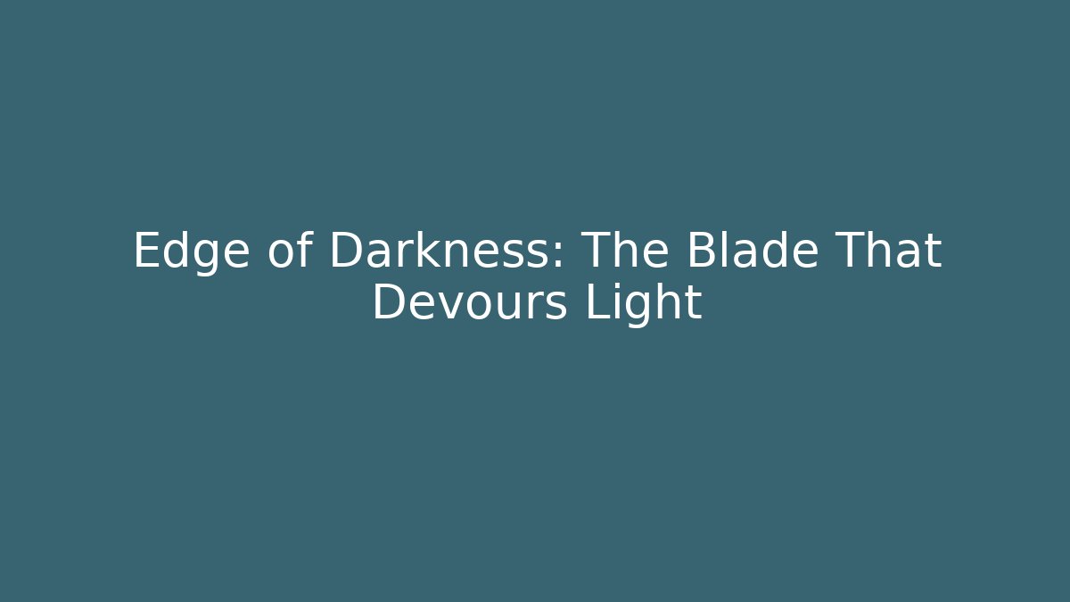 Edge of Darkness: The Blade That Devours Light