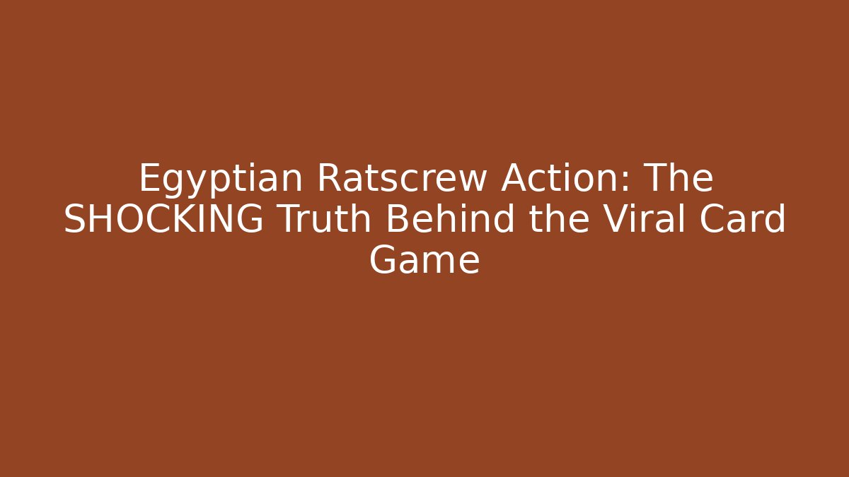 Egyptian Ratscrew Action: The SHOCKING Truth Behind the Viral Card Game