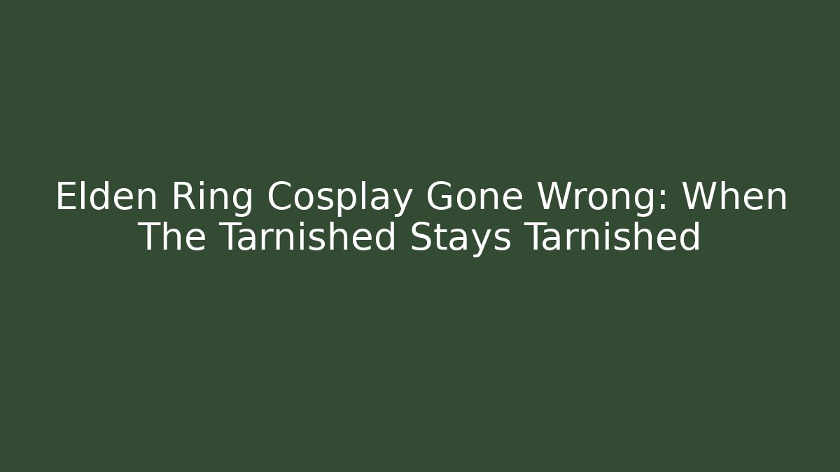 Elden Ring Cosplay Gone Wrong: When The Tarnished Stays Tarnished
