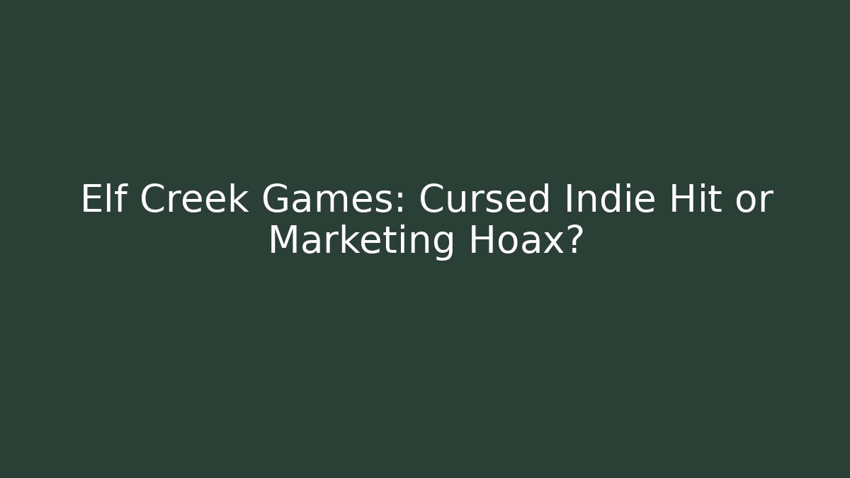 Elf Creek Games: Cursed Indie Hit or Marketing Hoax?