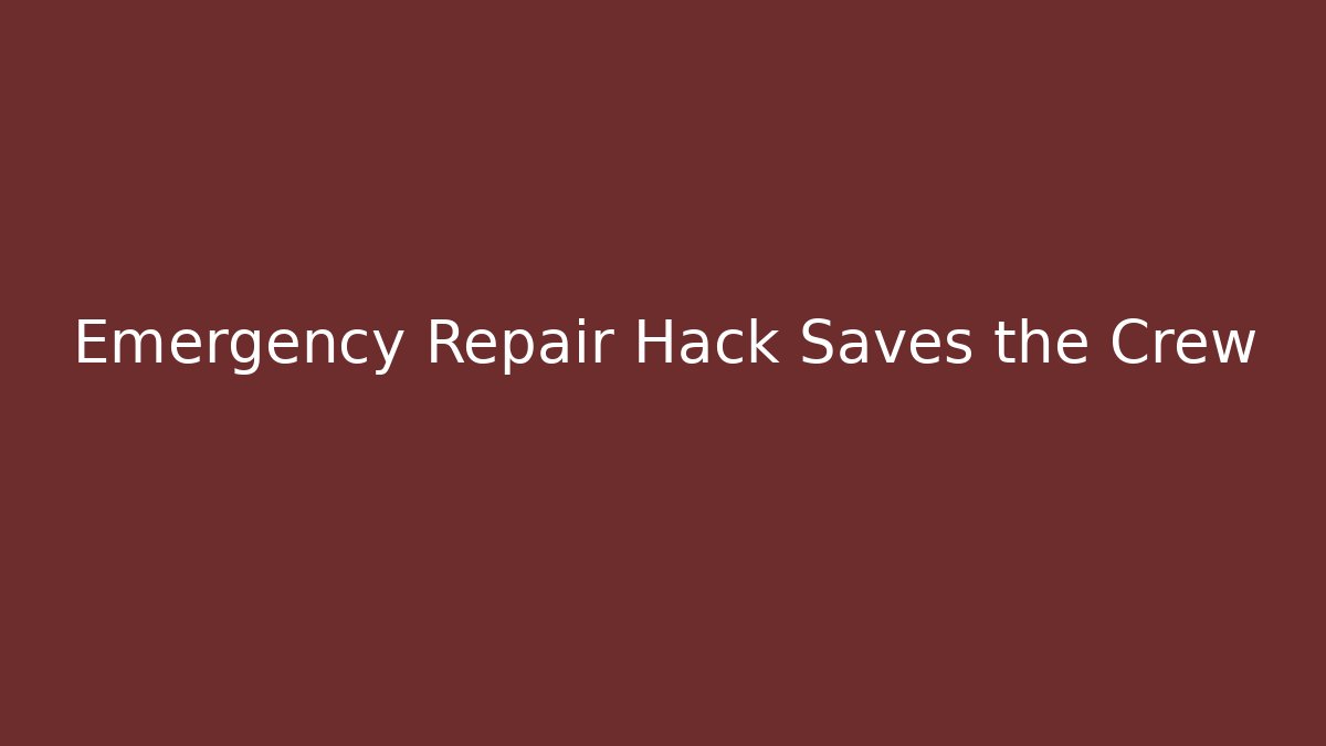 Emergency Repair Hack Saves the Crew - Create More Assets