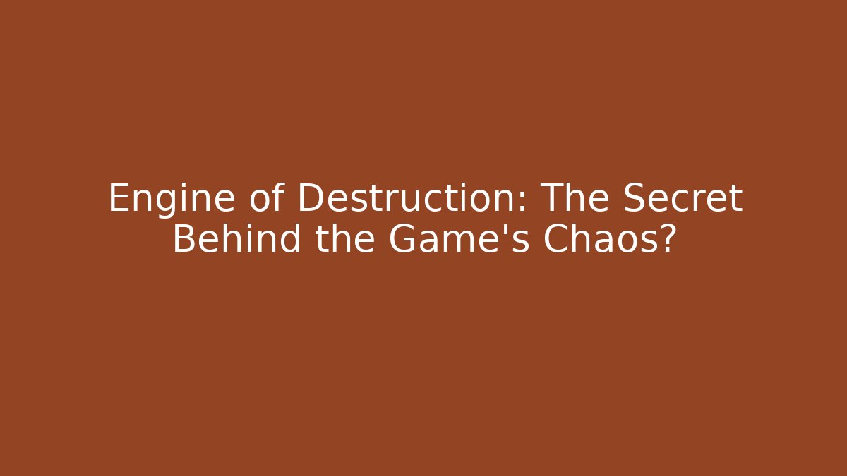 Engine of Destruction: The Secret Behind the Game's Chaos?