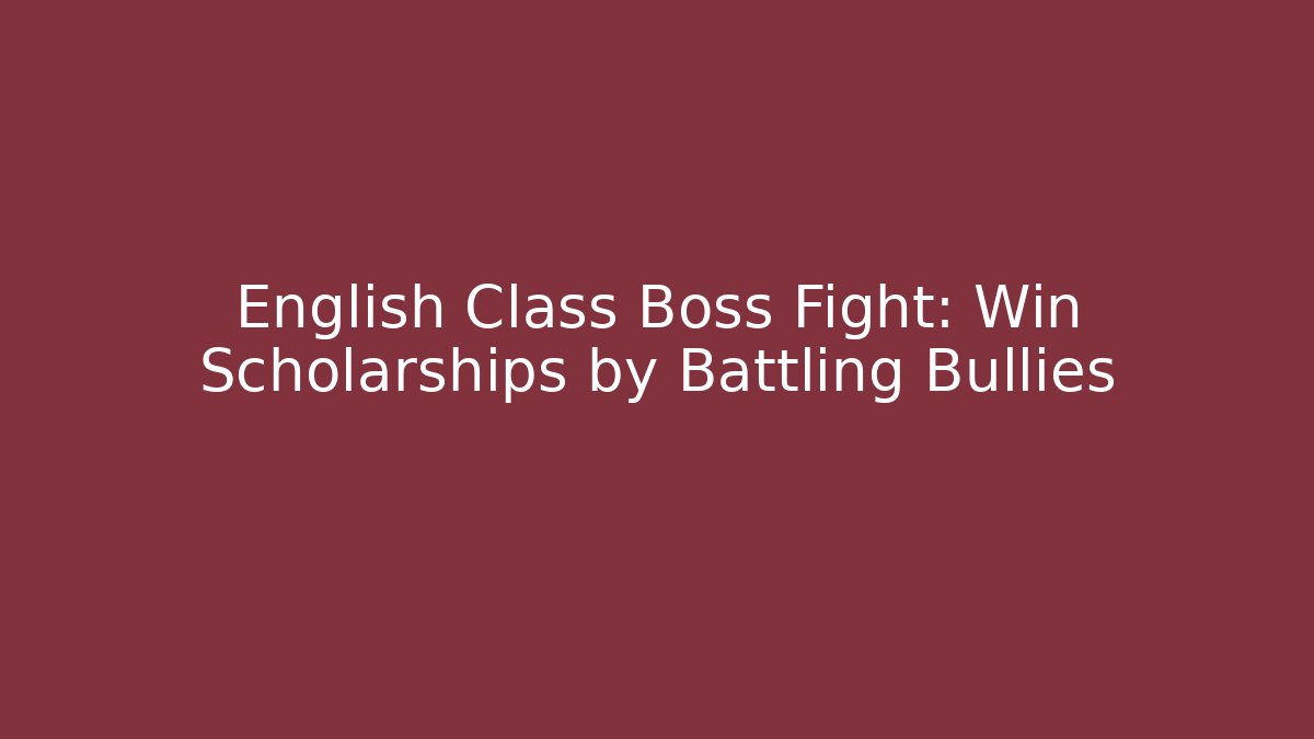 English Class Boss Fight: Win Scholarships by Battling Bullies