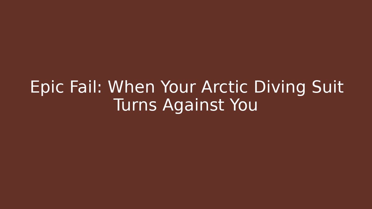 Epic Fail: When Your Arctic Diving Suit Turns Against You