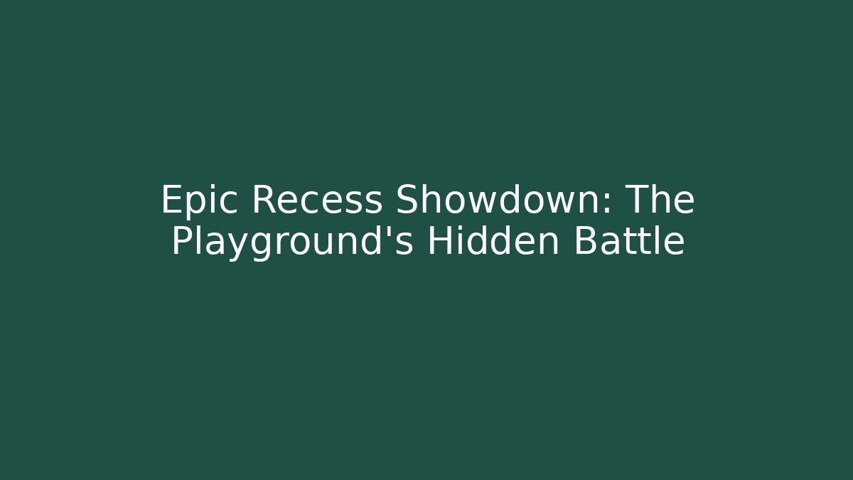 Epic Recess Showdown: The Playground's Hidden Battle - Create More Assets