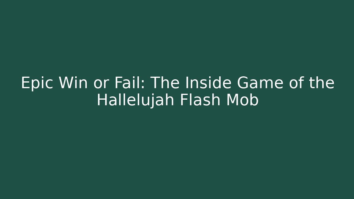 Epic Win or Fail: The Inside Game of the Hallelujah Flash Mob