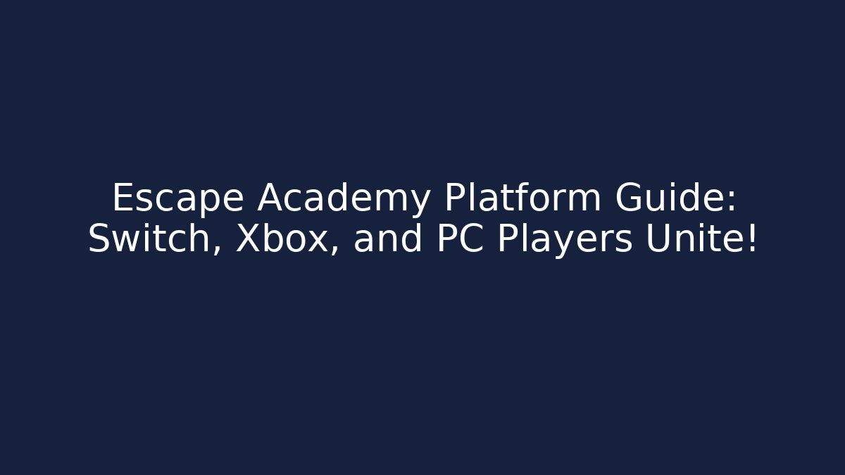 Escape Academy Platform Guide: Switch, Xbox, and PC Players Unite!