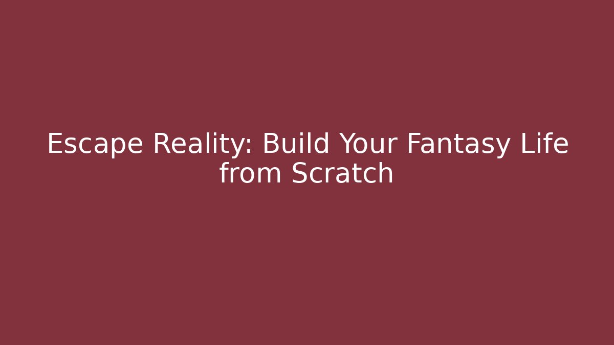 Escape Reality: Build Your Fantasy Life from Scratch - Create More Assets