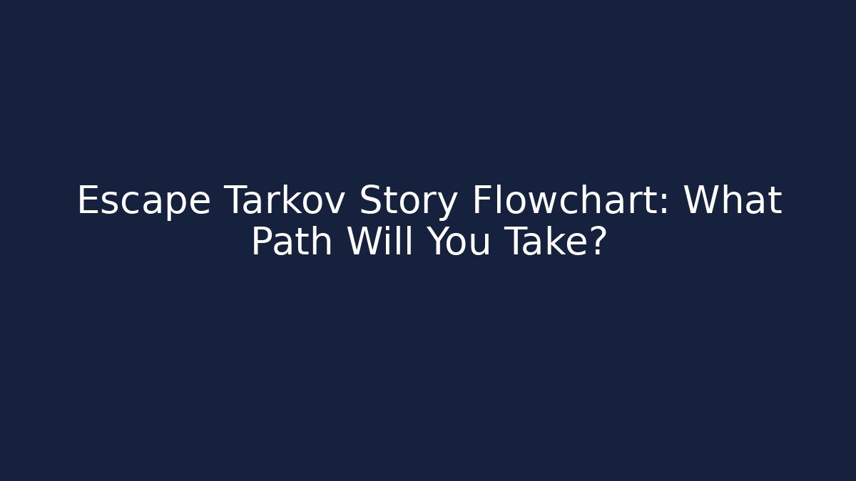 Escape Tarkov Story Flowchart: What Path Will You Take?