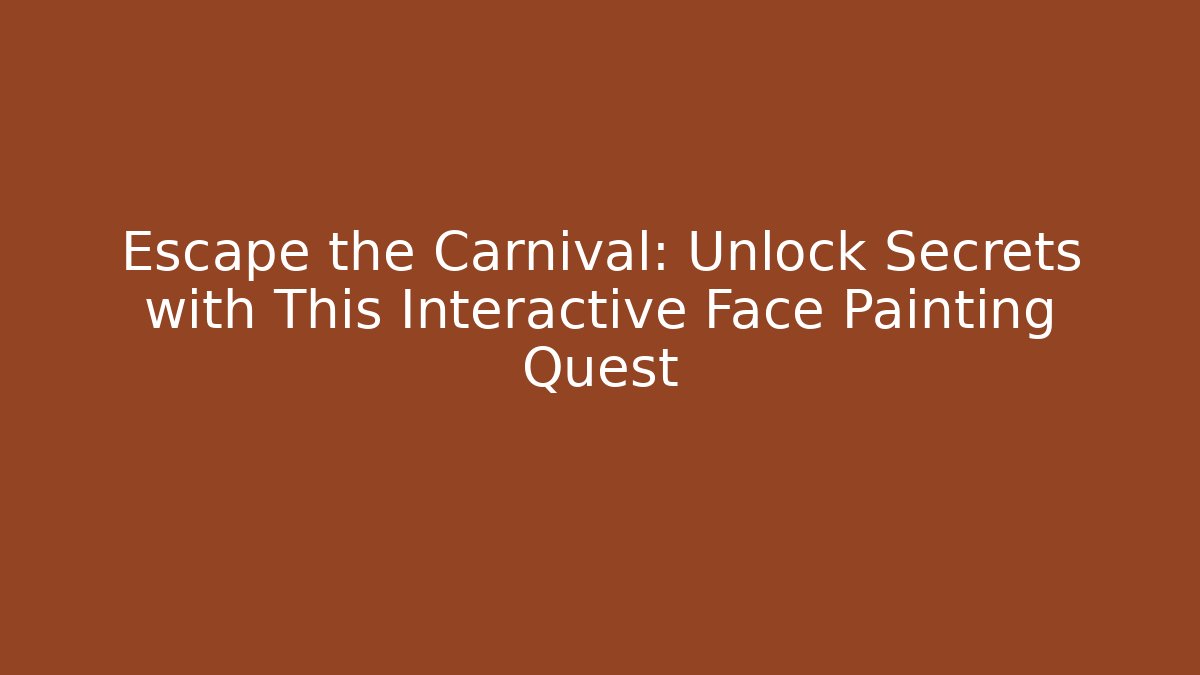 Escape the Carnival: Unlock Secrets with This Interactive Face Painting Quest - Create More Assets