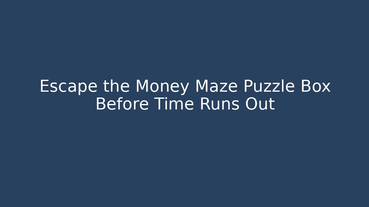 Escape the Money Maze Puzzle Box Before Time Runs Out