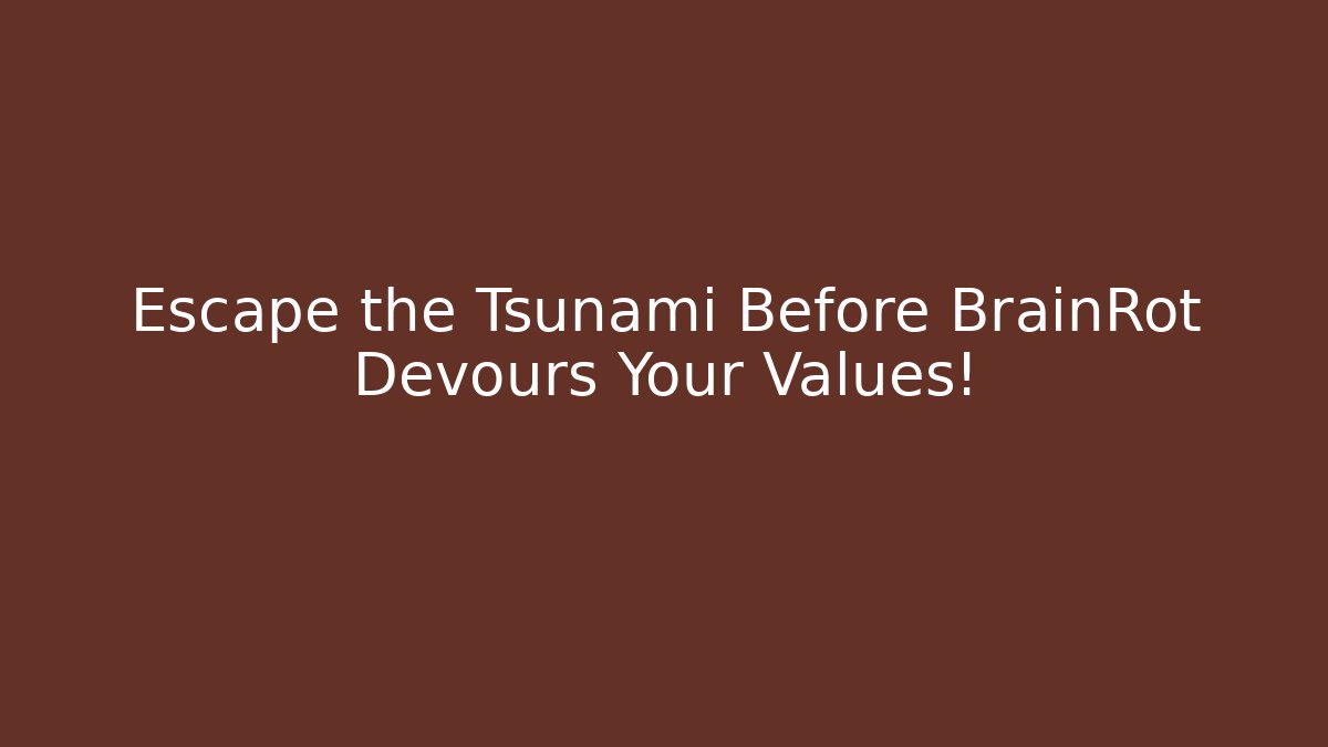 Escape the Tsunami Before BrainRot Devours Your Values!