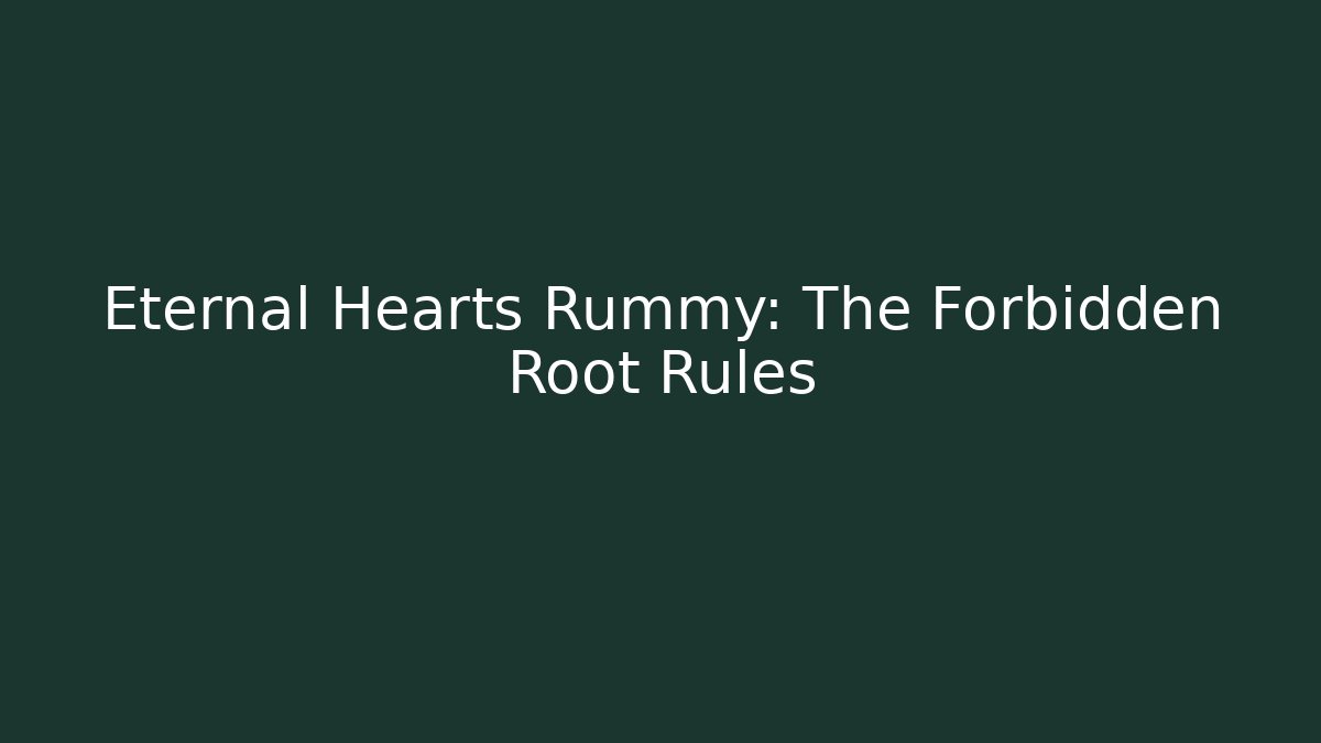 Eternal Hearts Rummy: The Forbidden Root Rules