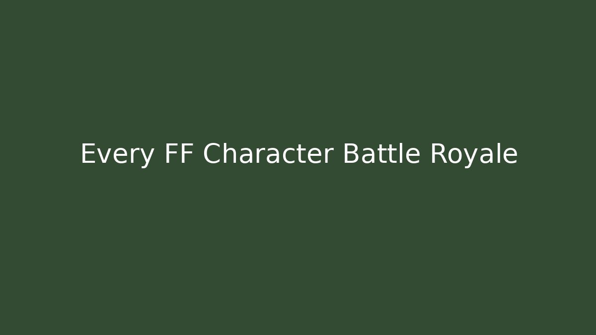 Every FF Character Battle Royale - Create More Assets
