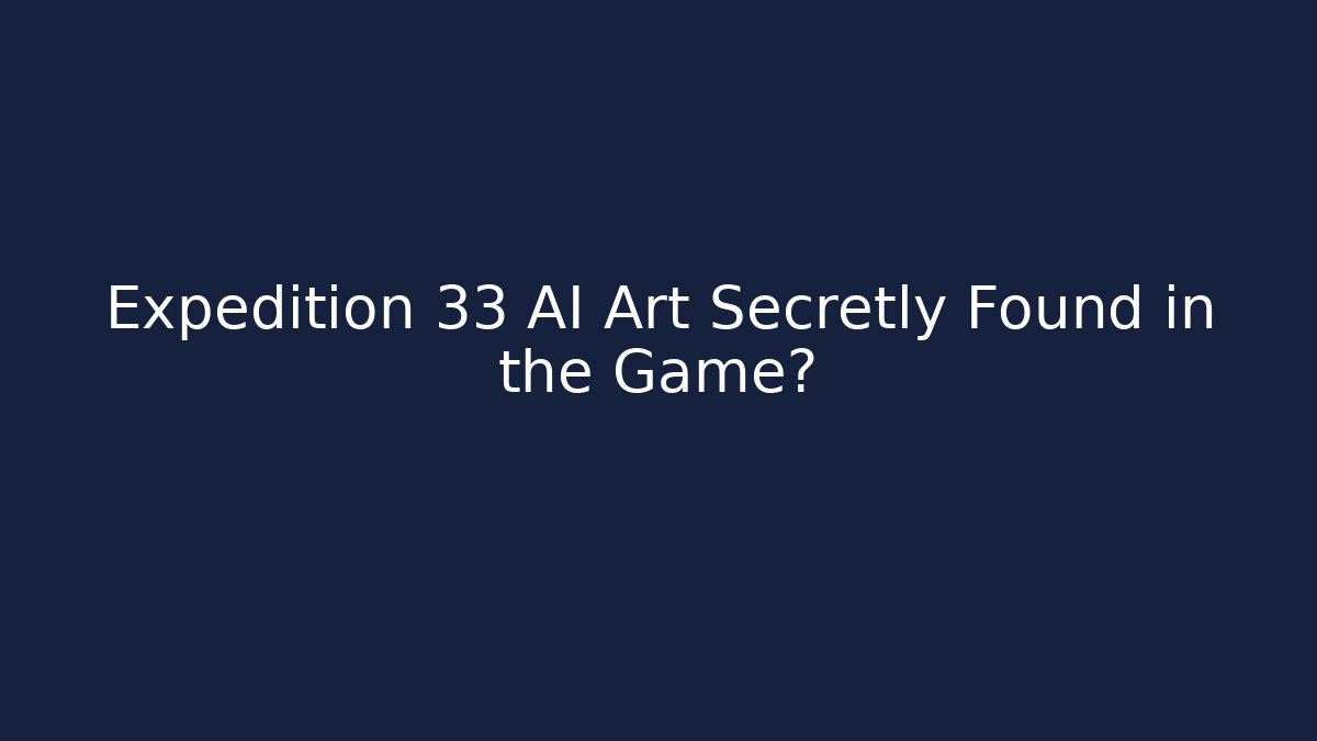 Expedition 33 AI Art Secretly Found in the Game?