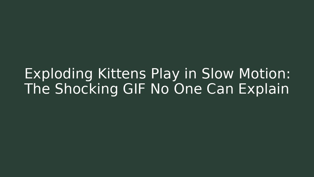 Exploding Kittens Play in Slow Motion: The Shocking GIF No One Can Explain