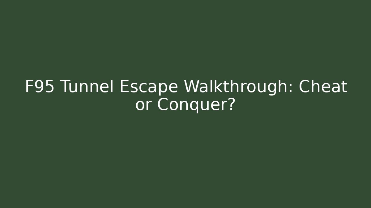 F95 Tunnel Escape Walkthrough: Cheat or Conquer?