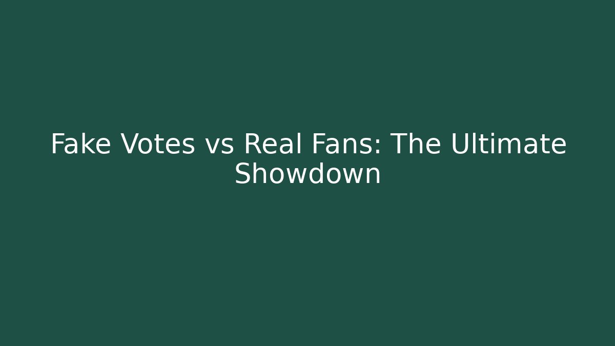 Fake Votes vs Real Fans: The Ultimate Showdown