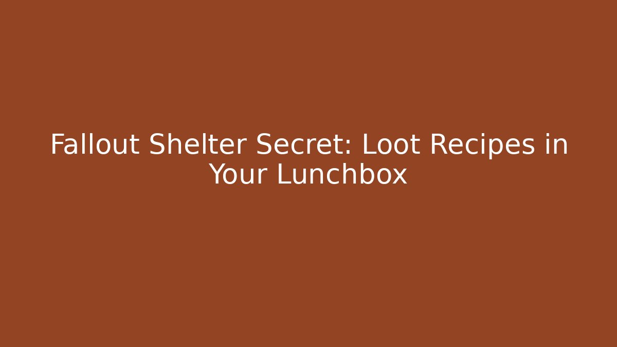 Fallout Shelter Secret: Loot Recipes in Your Lunchbox