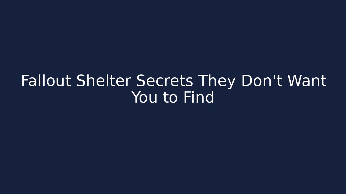 Fallout Shelter Secrets They Don't Want You to Find