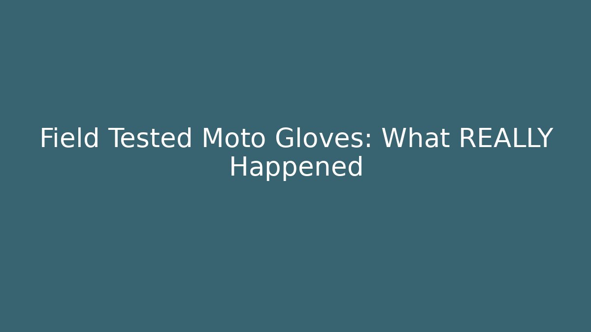 Field Tested Moto Gloves: What REALLY Happened - Create More Assets