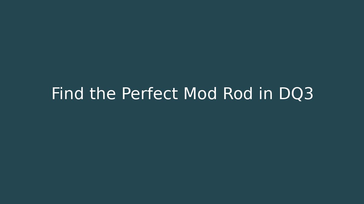 Find the Perfect Mod Rod in DQ3