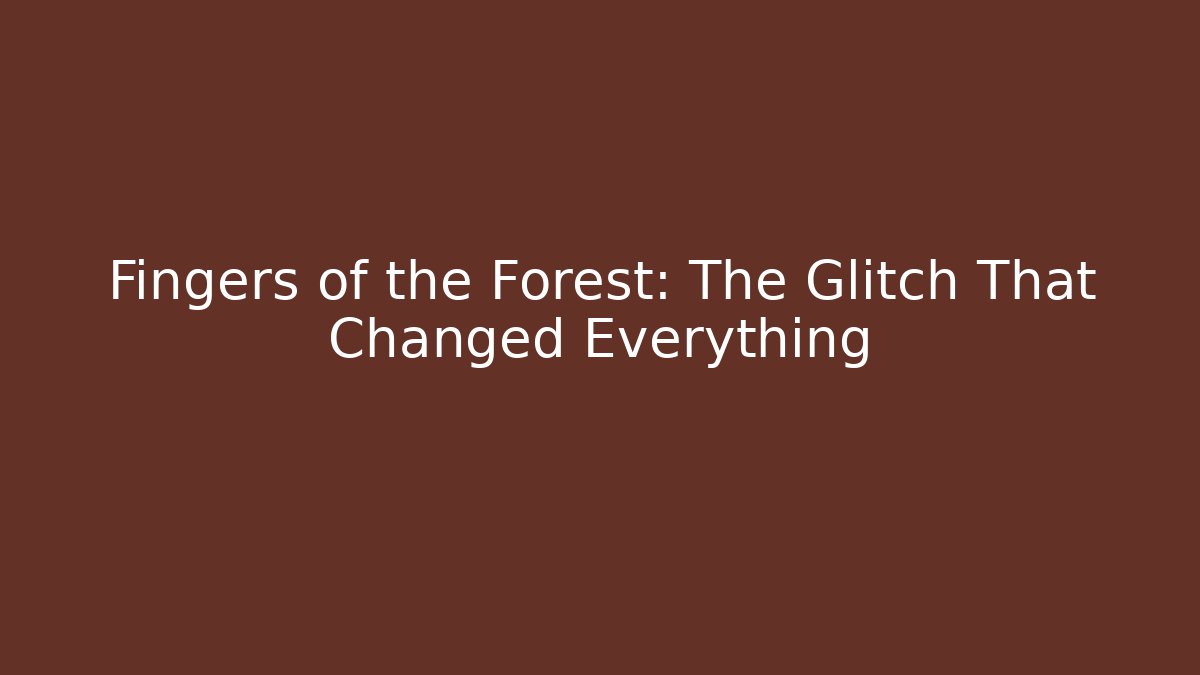 Fingers of the Forest: The Glitch That Changed Everything