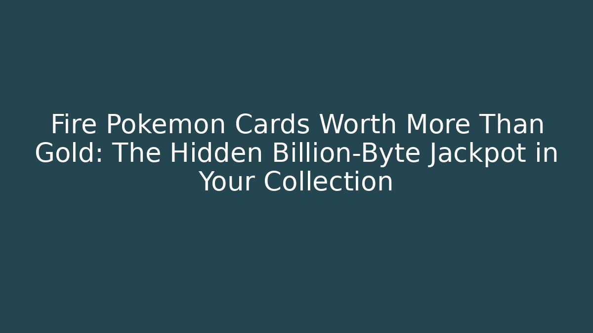 Fire Pokémon Cards Worth More Than Gold: The Hidden Billion-Byte Jackpot in Your Collection