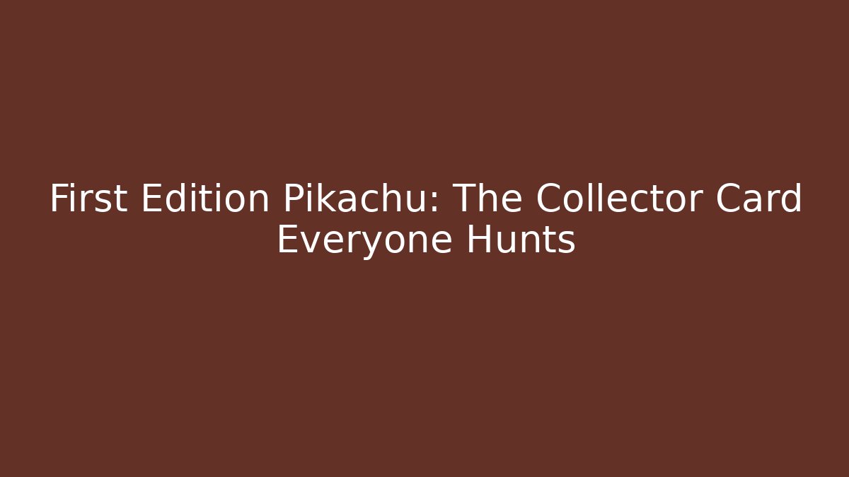 First Edition Pikachu: The Collector Card Everyone Hunts