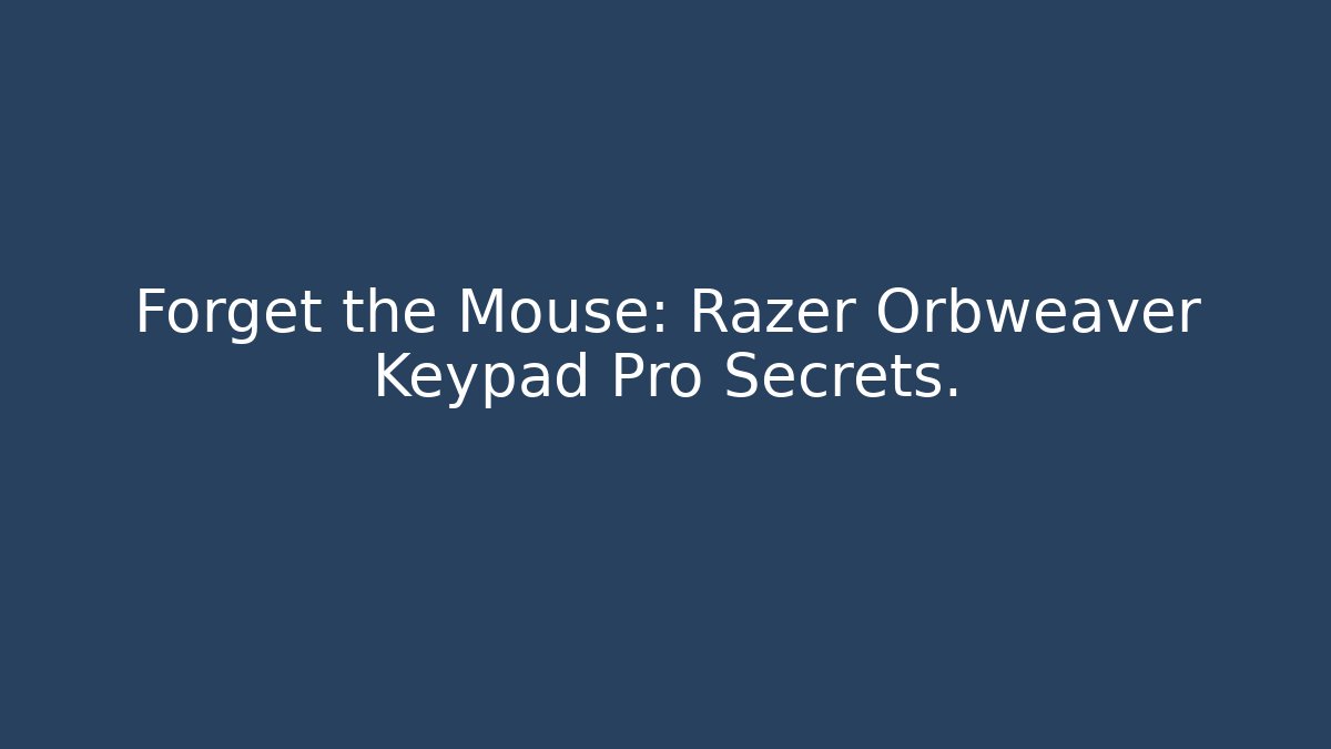 Forget the Mouse: Razer Orbweaver Keypad Pro Secrets. - Create More Assets