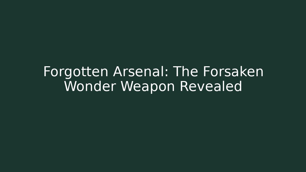 Forgotten Arsenal: The Forsaken Wonder Weapon Revealed