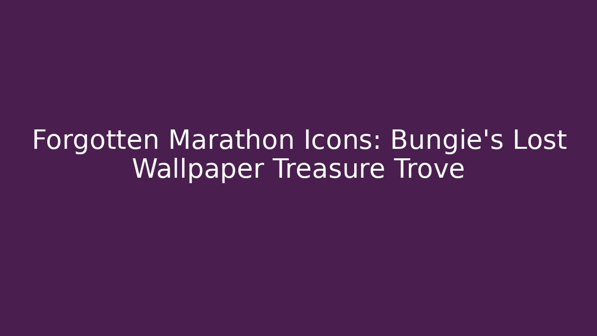 Forgotten Marathon Icons: Bungie's Lost Wallpaper Treasure Trove