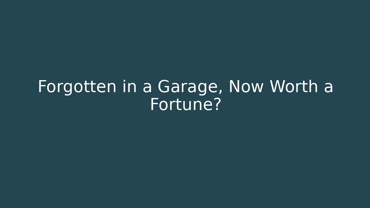 Forgotten in a Garage, Now Worth a Fortune?