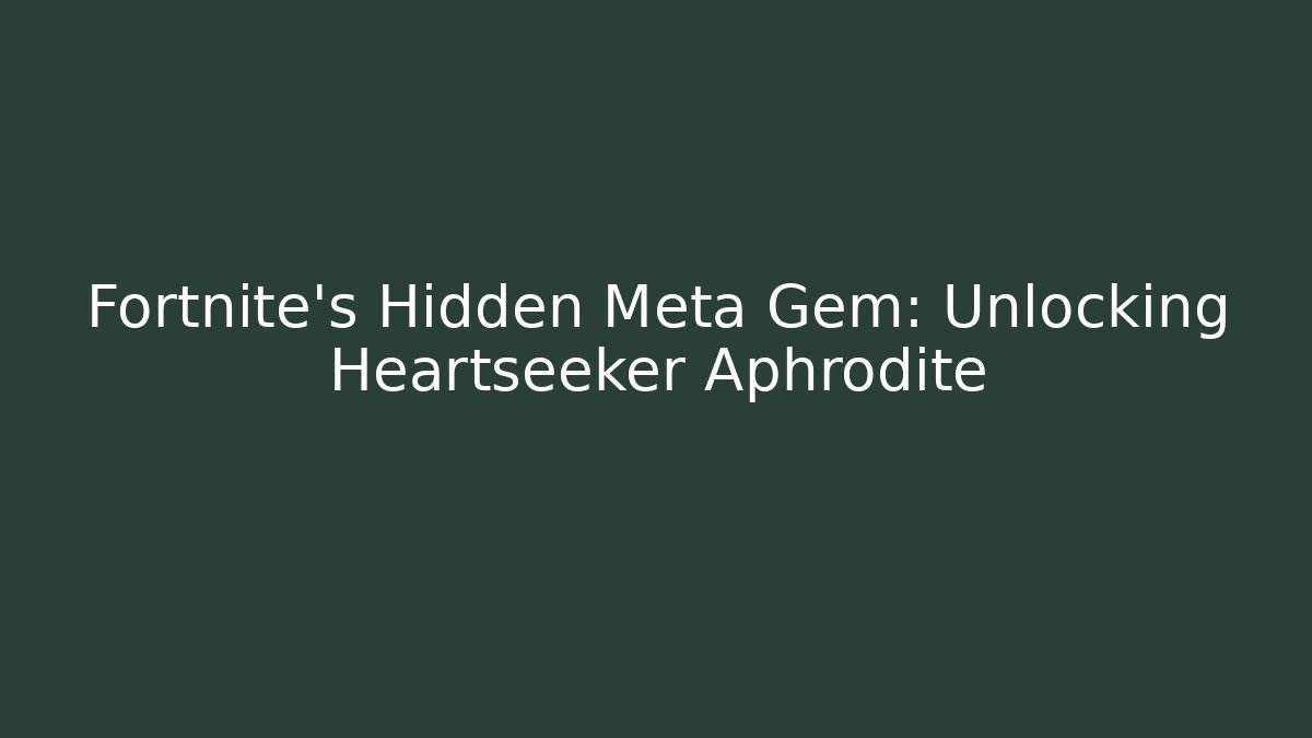 Fortnite's Hidden Meta Gem: Unlocking Heartseeker Aphrodite