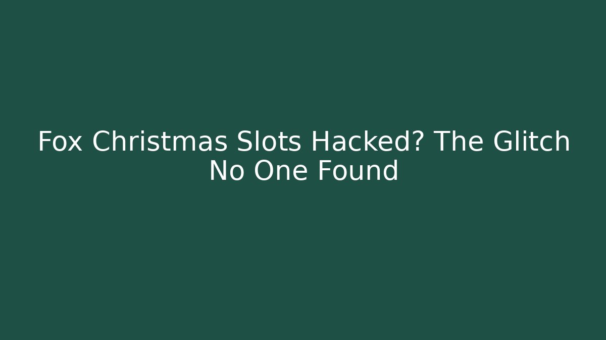 Fox Christmas Slots Hacked? The Glitch No One Found