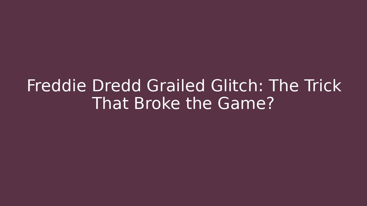 Freddie Dredd Grailed Glitch: The Trick That Broke the Game?