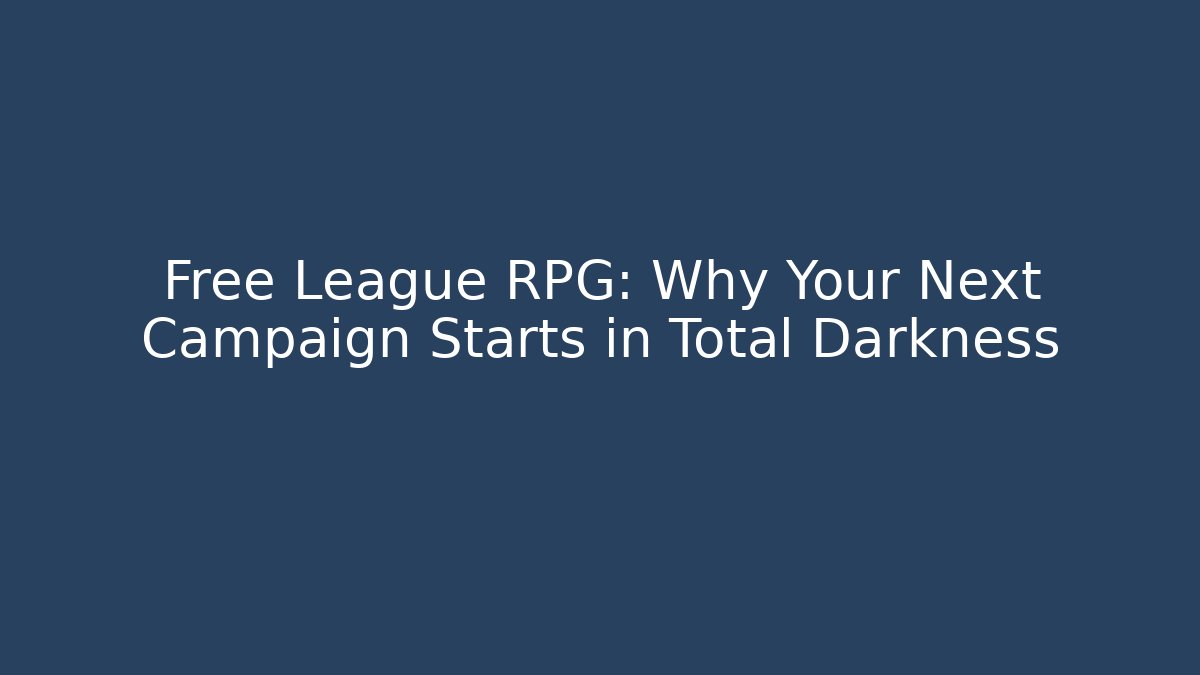 Free League RPG: Why Your Next Campaign Starts in Total Darkness