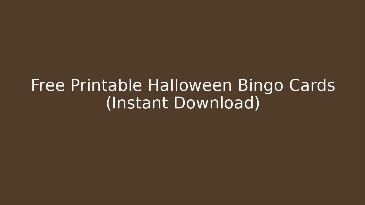 Free Printable Halloween Bingo Cards (Instant Download)
