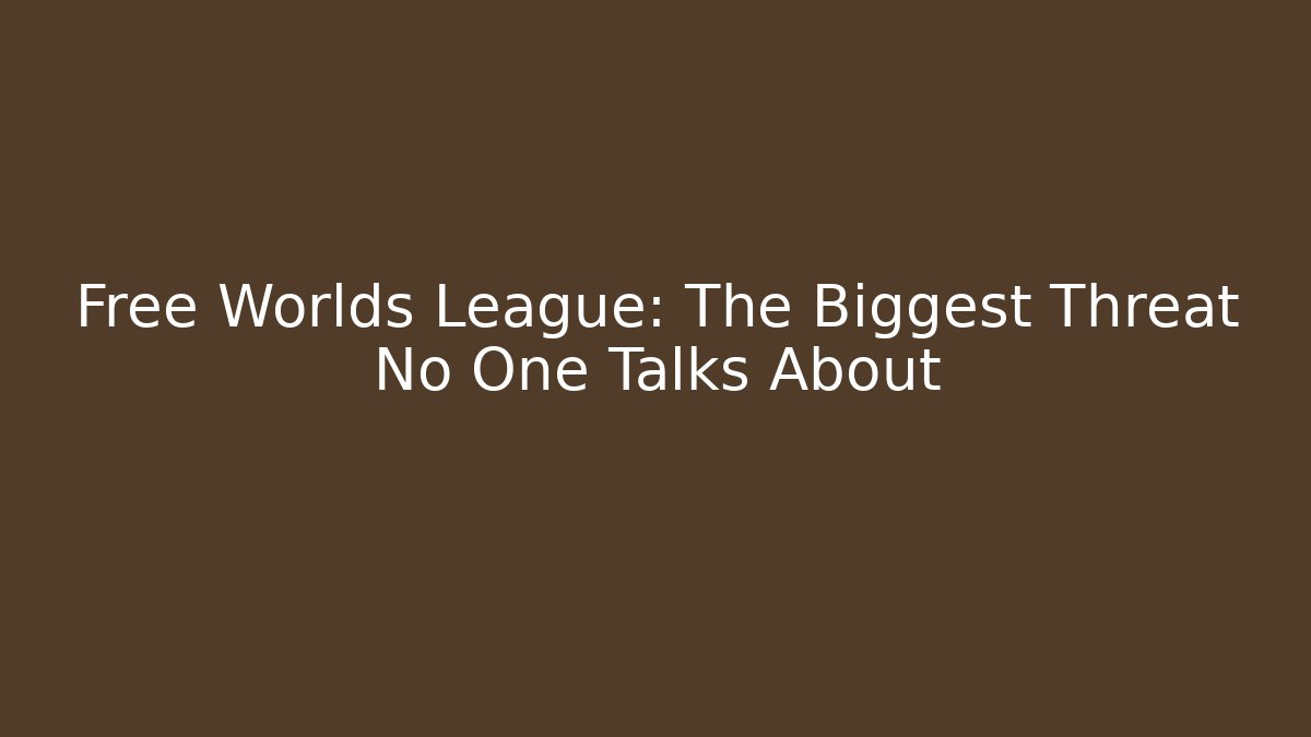 Free Worlds League: The Biggest Threat No One Talks About