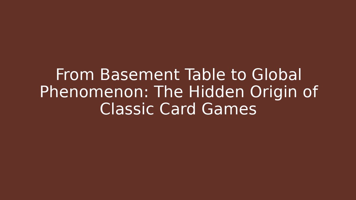 From Basement Table to Global Phenomenon: The Hidden Origin of Classic Card Games
